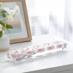 Room Essentials 5 Candelabra Tealight Candle Holder w/ candles